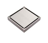 LKfjnhePF Siphon De Sol 10 * 10cm Drains De Sol en Acier Inoxydable Douche Carrés Carrelage Insert Canal Drainage Grille Déchets Cuisine Salle Bains(Chrome)