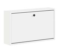 LKJephalotrop Armoire à chaussures murale Breda 71 x 17 x 43 cm en bois | Vane suspendue compacte pour couloir et entrée : montage mural en bois avec porte rabattable et poignée en métal noir.