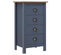 LKJephalotrop Buffet Hill en pin massif Gris 46 x 35 x 80 cm | Coffre en bois compact avec 4 tiroirs pour couloir, chambre et salon. Étagère stable pour articles de décoration.