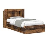 LKJephalotrop Cadre de lit avec espace de rangement, 90 x 200 cm, tête de | Lit simple pratique pour chambre à coucher avec armoire de tête de lit intégrée et coffre de lit en bois robuste.
