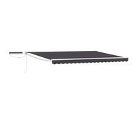 LKJephalotrop e Store électrique 5 x 3 m avec panneau solaire et télécommande, store à bras articulé pour terrasse et jardin, distributeur d'ombre en aluminium et polyester, anthracite/blanc
