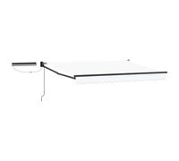 LKJephalotrop e Store électrique extensible 3,5 x 2,5 m avec panneau solaire et télécommande, store à bras articulé pour terrasse et balcon, cadre en aluminium, blanc et anthracite