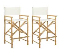 LKJephalotrop Lot de 2 chaises de réalisateur pliantes en bambou naturel | Lot de 2 chaises pliantes stables en bambou pour balcon, terrasse et salon. Pliable et robuste pour économiser de l'espace.