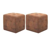 LKJephalotrop Lot de 2 tables de chevet aspect daim marron 30 x 30 x 30 cm | Tables d'appoint polyvalentes pour chambre à coucher et salon. Utilisez le duo également comme tabouret ou repose-pieds.
