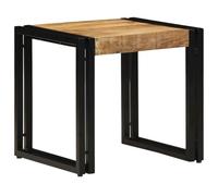 LKJephalotrop Table basse marron 40 x 40 x 38 cm en bois massif de manguier | Table d'appoint compacte pour le salon avec compartiment de rangement supplémentaire pour télécommande et journaux.