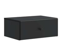 LKJephalotrop Table de chevet murale noire 49 x 34,5 x 20 cm | Design flottant pour chambre à coucher : armoire suspendue peu encombrante en bois avec tiroir et compartiment de rangement.