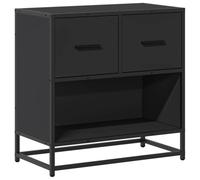 LKJephalotrop Table de chevet noire - 60 x 31 x 60 cm - Commode avec 2 | Table de chevet moderne pour chambre à coucher : cadre en métal solide, capacité de charge de 60 kg et surface facile