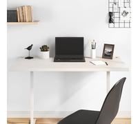 LKJVFCPW Plateau de bureau en pin massif - 100 x 60 x 2,5 cm - Blanc laqué - Avec trou pour câble - Pour bureau et salon