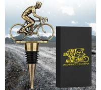 LKKCHER Bouchon Bouteille Vin de Vélo Vintage, Économiseur Vin, Idée Cadeau Homme pour Fête des Pères, Noël, Anniversaire - Papa, Petit Ami, Mari, Grand-Père Cycliste