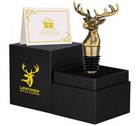 LKKCHER Bouchon de Vin de Tête de Cerf, Idée Cadeau Femme Homme, Bouchons Vin, Cadeau pour Papa, Cadeau Anniversaire Homme pour Lui Papa Petit Ami Mari Grand-Père Fans de Cerfs