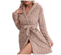 LKRSEEF Robe De Chambre Femme Polaire Peignoir Eponge Peignoirs Doux Zippée Fermeture Eclair Jupe Chaud Coton Sortie Bain Éponge Chaude avec Boutons Grande Taille