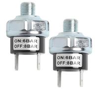 LKRXW 2 Pièces Interrupteur de Pression pour Compresseurs d'air 6-8 Bar Pressostat de Compresseur Air 1/8"-28 BSPT Pressostats Commande Valve Pompe Automatique DC 12V 24V AC 110V 220V