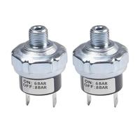 LKRXW 2 Pièces Interrupteur de Pression pour Compresseurs d'air 6-8 Bar Pressostat de Compresseur Air 1/8" NPT Pressostats de Commande Valve Pompe Automatique DC 12V 24V AC 110V 220V