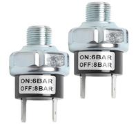 LKRXW 2 Pièces Interrupteur de Pression pour Compresseurs d'air 6-8 Bar | Pressostat de Compresseur Air 1/4"-19 BSPT Pressostats Commande Valve Pompe Automatique DC 12V 24V AC 110V 220V