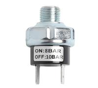 LKRXW Interrupteur de Pression pour Compresseurs d'air 8-10 Bar Pressostat | Compresseur Air 1/4"-19 BSPT Pressostats de Commande Valve Pompe Automatique DC 12V 24V AC 110V 220V