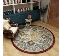 Lkvent Tapis Rond Multicolore, Rond Traditionnel, Tapis de Sol Doux for Chambre à Coucher, décoration d'intérieur Moderne (80 x 80 cm)