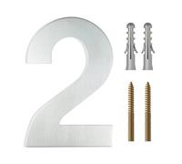 LKXHarleya 20cm Numéro d'adresse flottant, Argent 2 | Numéros de maison en acier inoxydable de grande taille pour l'extérieur : garage, portail, porte de rue, jardin, bureau