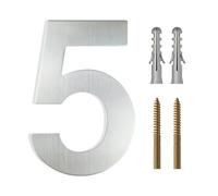 LKXHarleya 20cm Numéro d'adresse flottant, Argent 5 | Numéros de maison en acier inoxydable de grande taille pour l'extérieur : garage, portail, porte de rue, jardin, bureau