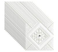 LKXHarleya 20PCS Panneaux muraux décoratifs autocollants, 35x35cm Stickers muraux 3D autocollants pour fond de télévision, chambre, salon, cuisine, 15