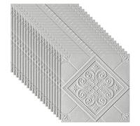 LKXHarleya 20PCS Panneaux muraux décoratifs autocollants, 35x35cm Stickers muraux 3D autocollants pour fond de télévision, chambre, salon, cuisine, 6