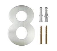 LKXHarleya 30cm Numéro d'adresse flottant, Argent 8 | Numéros de maison en acier inoxydable de grande taille pour l'extérieur : garage, portail, porte de rue, jardin, bureau