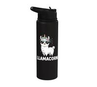 Llamacorn Licorne lama amusante pour filles et enfants amoureux Stainless Steel Insulated Water Bottle