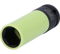 Llave de vaso de impacto robusta 1/2" para llantas de aluminio, larga, 19 mm, en gancho