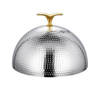 Llazsybz Cloche Service Texturée Poignée Dorée Texturé Dôme Anti-Éclabssures Arrondi Ustensile Cuisine pr Restaurateurs, Traiteurs, Repas Caterés, 35CM