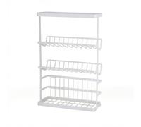 Llazsybz Étagère de Salle de Bain Étagère Rangement Support Organisateur Rayonnage Métal Sol Autoportant Trois Niveaux Inclinés Accès Visuel Immédiat Adaptée, Noir