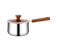 Llazsybz Mini Casserole Bec Verseur Polyvalent Casserole à Lait Manche En Bois Compact Pot à Lait pr Paren Bébés, Préparation, 16cm