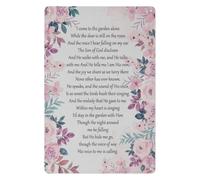 LLBOGRGGN I Come To The Garden Alone Vintage Metal Sign Floral Wall Decor For Home Bedroom Living Room 8 X 12 inch
