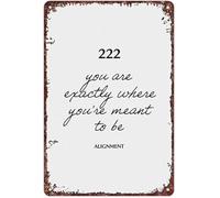 LLBOGRGGN Minimalist Numerology 222 Vintage Metal Tin Sign for Luck Home Office Bedroom Decor (8 X 12 in)