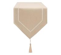 LLCUTESHOP Chemin de Table Beige 32 x 275 cm Moderne au Design Innovant Lin Couleur Pure Table Runner, Lavable de Bonne Qualité Chemin de Table épis de blé Design Restaurant Party Holiday Décoration