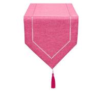 LLCUTESHOP Chemin de Table Rose Rouge 32 x 220 cm Moderne au Design Innovant Lin Couleur Pure, Lavable de Bonne Qualité Chemin de Table épis de blé Design Restaurant Party Holiday Décoration