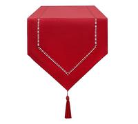 LLCUTESHOP Chemin de Table Rouge 32 x 275 cm Moderne au Design Innovant Lin Couleur Pure Table Runner, Lavable de Bonne Qualité Chemin de Table épis de blé Design Restaurant Party Holiday Décoration