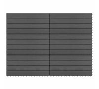 LLEZKBR Home tools-Dalles de terrasse 6 pcs WPC 60x30cm 1.08 m2 Noir