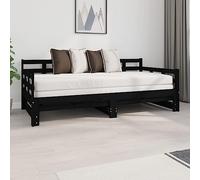 LLEZKBR Home tools-Lit gigogne en pin massif noir 2 x (90 x 190 cm)