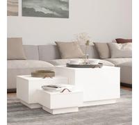 LLEZKBR Home Tools Lot de 3 boîtes de rangement avec couvercles en pin massif Blanc