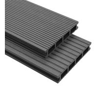 LLEZKBR Home tools-WPC Planches de terrasse avec accessoires 26 m² 2,2 m Gris