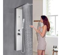 llffssdg Colonne de douche Colonne d'hydromassage avec robinet en acier inoxydable Panneau de douche Set de douche Système de douches de bain brossé