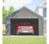 LLGWGL Carport robuste pour charges lourdes 400 x 765 cm | Abri toutes saisons avec cadre en acier galvanisé, bâche imperméable, parois latérales amovibles et fenêtres enroulables