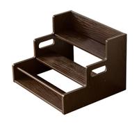 Lljsszr Présentoir Table Compact Meuble | Portable, Étagère Table à 3 Niveaux, Verte, Support Comptoir, Étudian, Noyer