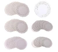 LLLucky 200 Pcs De Mariage Dentelle Ronde Papier Napperon Parti Cake Emballage Papier Pad Desserts Affichage Napperons sous-Verres 3.5 Pouces