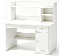 LLNWDNB Bureau avec Rangement Bureau Informatique avec Bibliothèque,Tiroirs Table de Travail Petite Bureau d'Ordinateur Gain de Place pour Petit Espace, Chambre B,80 * 40CM