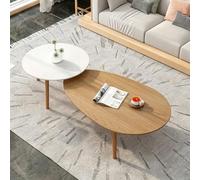 LLNWDNB Lot de 2 Tables Basses en Bois Tables d'appoint avec Rangement Table de Thé Moderne avec Texture Unique Montage Facile pour Salon Petits Espaces Chambre À Coucher D,90 * 50CM