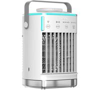 LLNWDNB Petit Climatiseur Portable Unité AC avec Réservoir d'eau 700 ML Mini Refroidisseur Double Brumisation Alimenté par Type C 4 Minuteries 7 Types de Lumières Colorées Unités AC Portables A