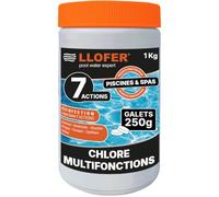 Llofer - Chlore Multifonction en Galet de 250g - 1kg - Désinfection Longue Durée 7 en 1, Haute Teneur en Chlore (92%), Fabriqué en Europe