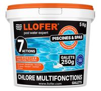 LLOFER - Chlore Multifonction en Galet de 250g - 5kg - Désinfection Longue Durée 7 en 1, Haute Teneur en Chlore (92%), Fabriqué en Europe