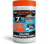 LLOFER - Chlore Multifonction en pastille de 20 g - 1 kg