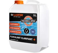 LLOFER Floculant Clarifiant Liquide 5 L - Eau Cristalline - Hyper Concentré - Compatible Filtre à Sable - Clarifie l’Eau Trouble - Fabriqué en Europe